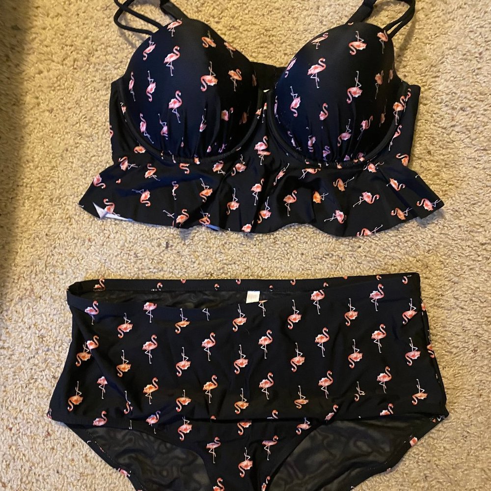 Flamingo High Waisted Bathing Suit 42dd